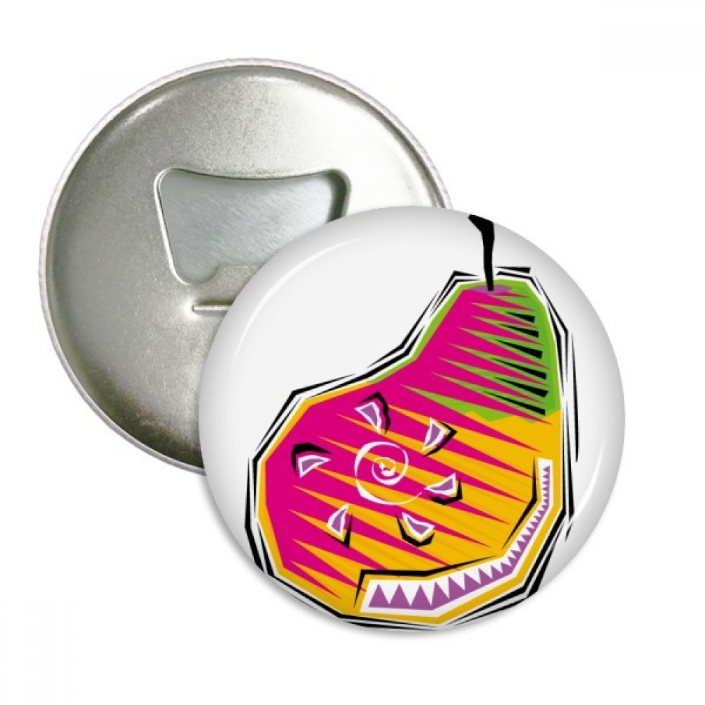 Ne cherchez plus votre décapsuleur avec ce Badge Aimant Poire Mexique pour Frigo