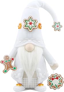 Gehydy Christmas Gonk Decorations Handmade Candy Gnome Plush Stuffed Xmas Decor for Home Kitchen Farmhouse - White