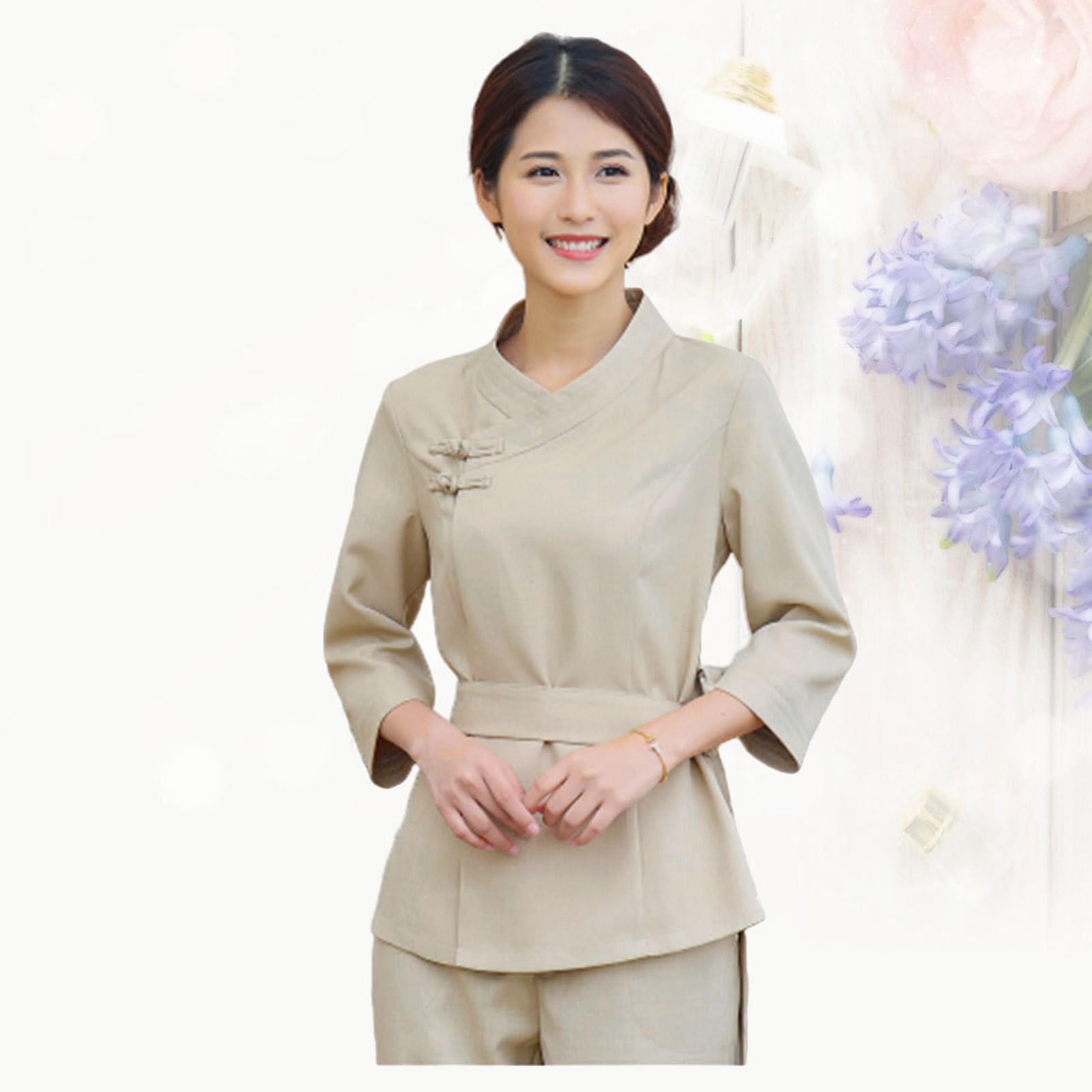 Kichvoe Poliéster Mono Spandex de Técnico de Belleza para Salón, y Spa