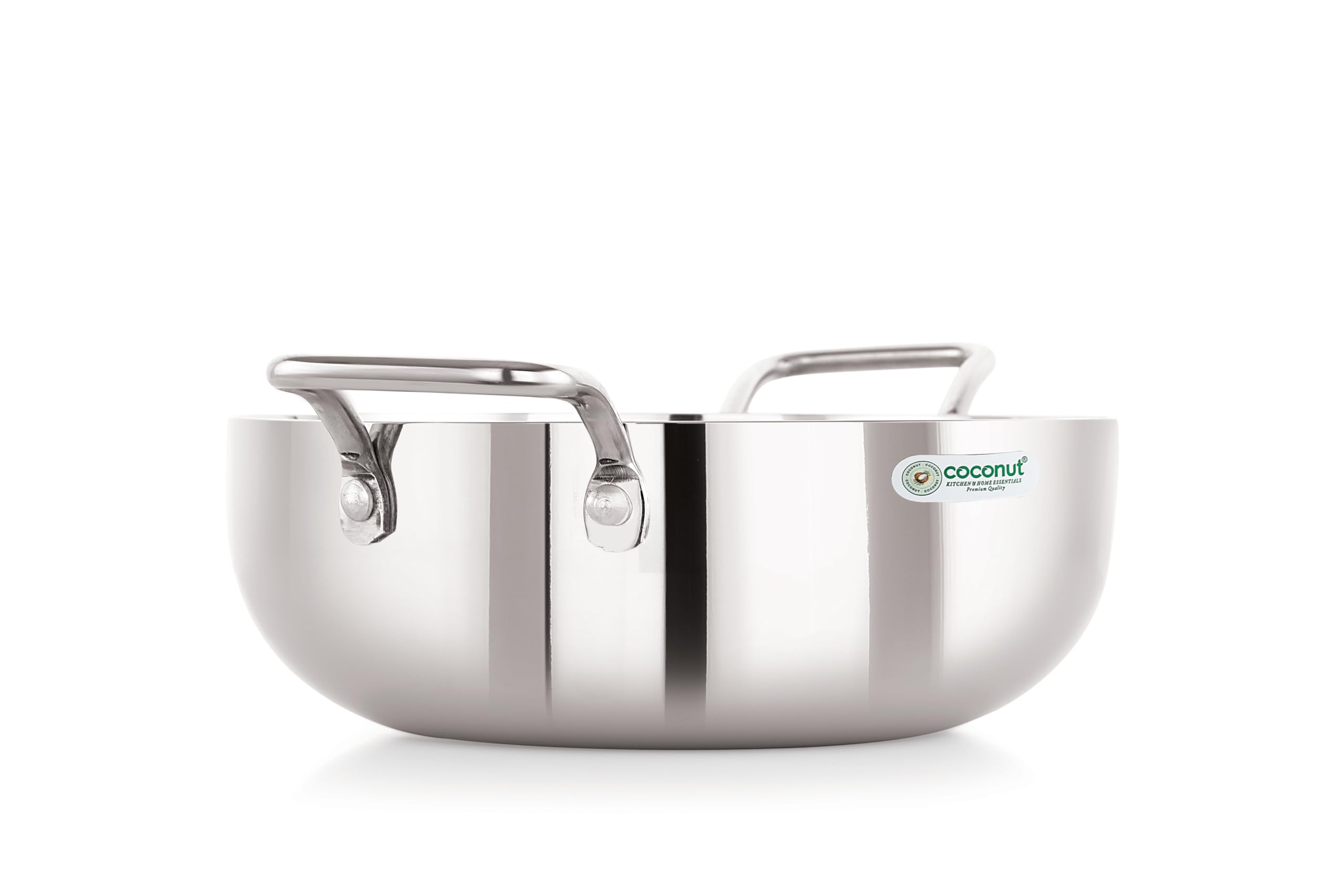 coconut Neutron Stainless Steel 18G Kadai for Cook n Serve - 1 Unit - Capacity - 2000ML