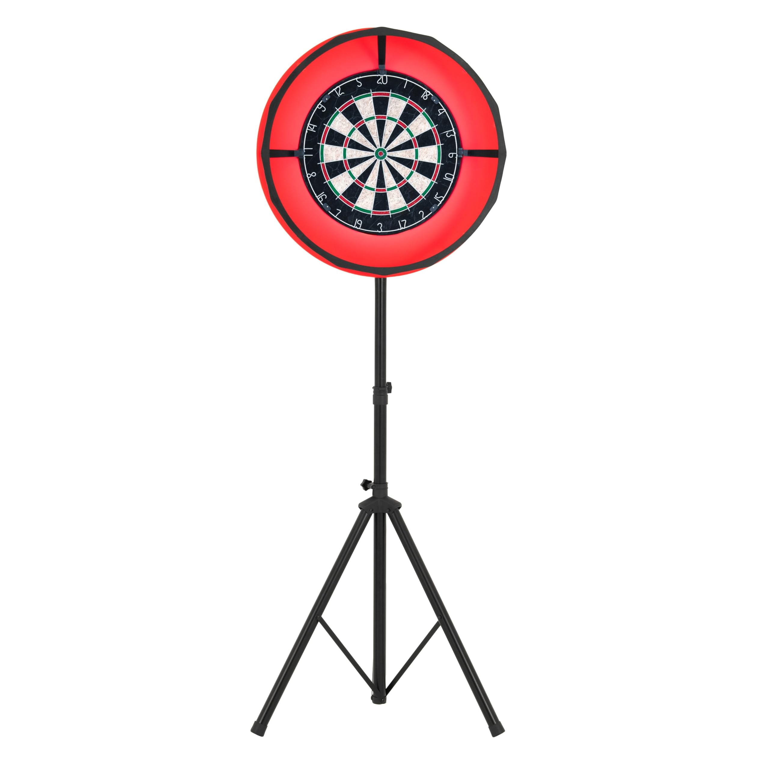 Dart Set, Dardboard, LED Ringlicht, Selbstheilende Umrandung, Befestigungsständer, Höhenverstellbares Stativ, Zubehör, inklusive 6 professionelle Dartpfeile, Checkout-Oberflächen, Tragbar, Zuhause