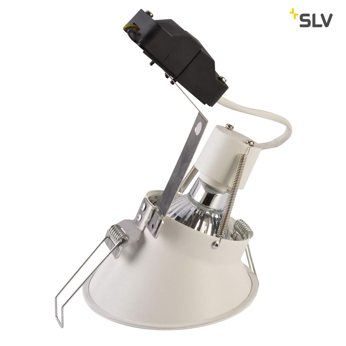 SLV LED Einbaustrahler HORN-O, rund, IP21 | Dimmbare Decken-Lampe zur Beleuchtung innen | LED Spot, Fluter, Deckenstrahler, Deckenleuchte, Einbau-Leuchte | 1-flammig, GU10 QPAR51