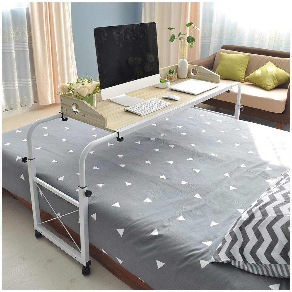 Buy Naiflowers Overbed Table with Wheels, MultiFunction Height