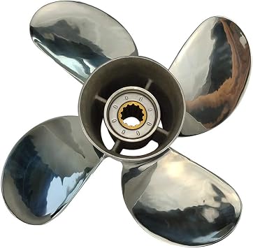 4 Blades Stainless Steel Propeller 11 5/8x11 11 5/8x12 for Yamaha 25-60HP Outboard 13 Tooth