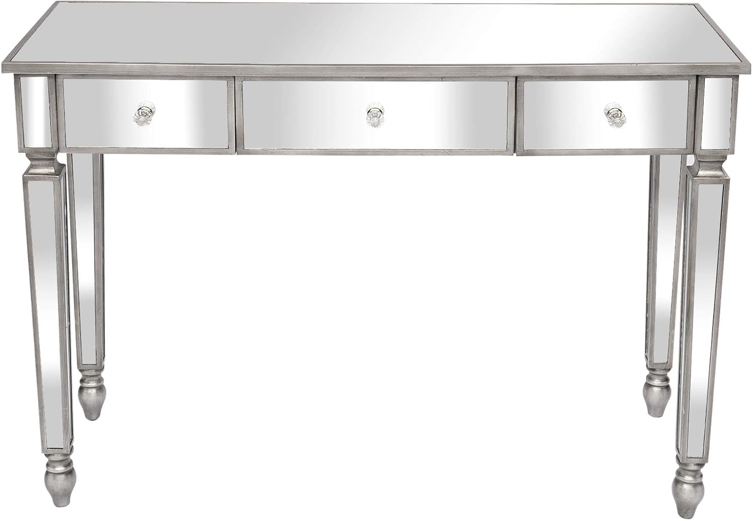Ochine Mirrored Desk Mirror Table Mirrored Console Table