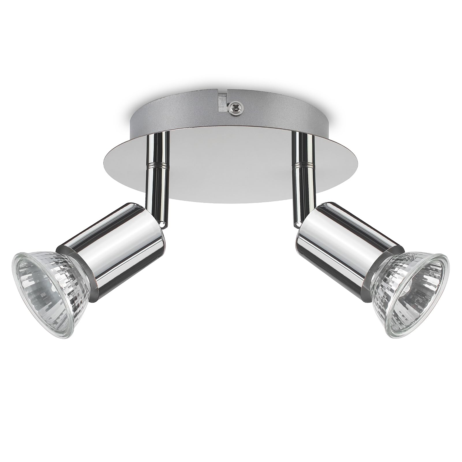 ROMKE Round 2 Way Adjustable Ceiling Spotlight, GU10 LED Ceiling Light Rotatable for Bedroom Living Room and Kitchen