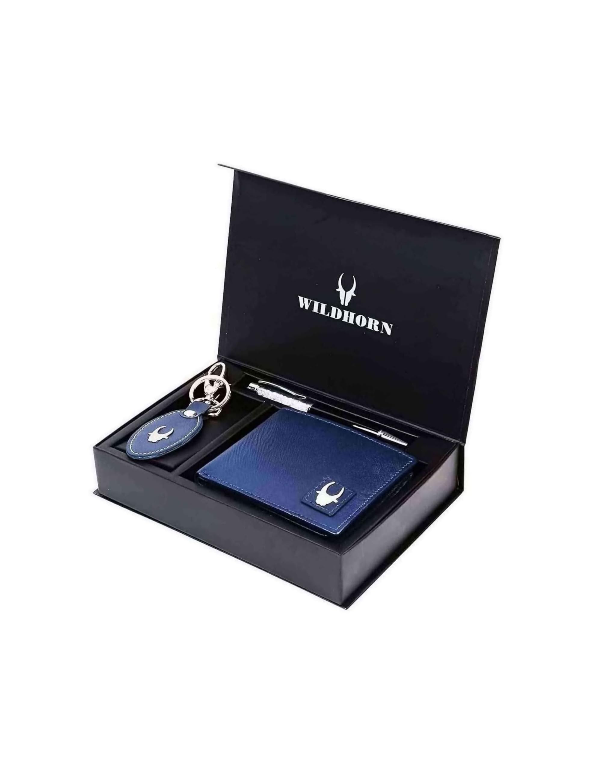 WildHornRFID Protected Genuine Leather Wallet & Gift Combo for Men