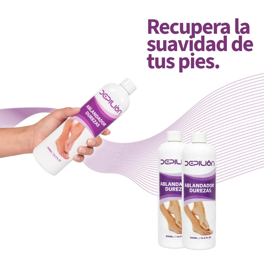 Ablandador de Durezas y Callos Profesional 2 x 500ml | Eliminador de Callos en Pies, Reblandece Callosidades Rápido | Tratamiento Pedicura Fácil y Eficaz