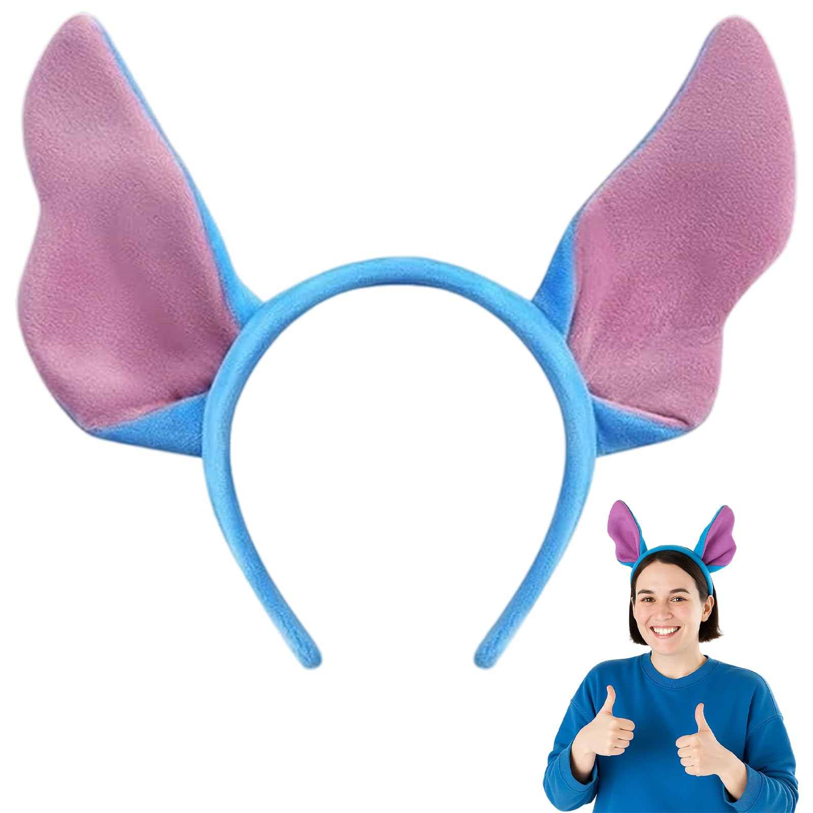 BFSYRR Blue Ears Headband, Halloween Headband