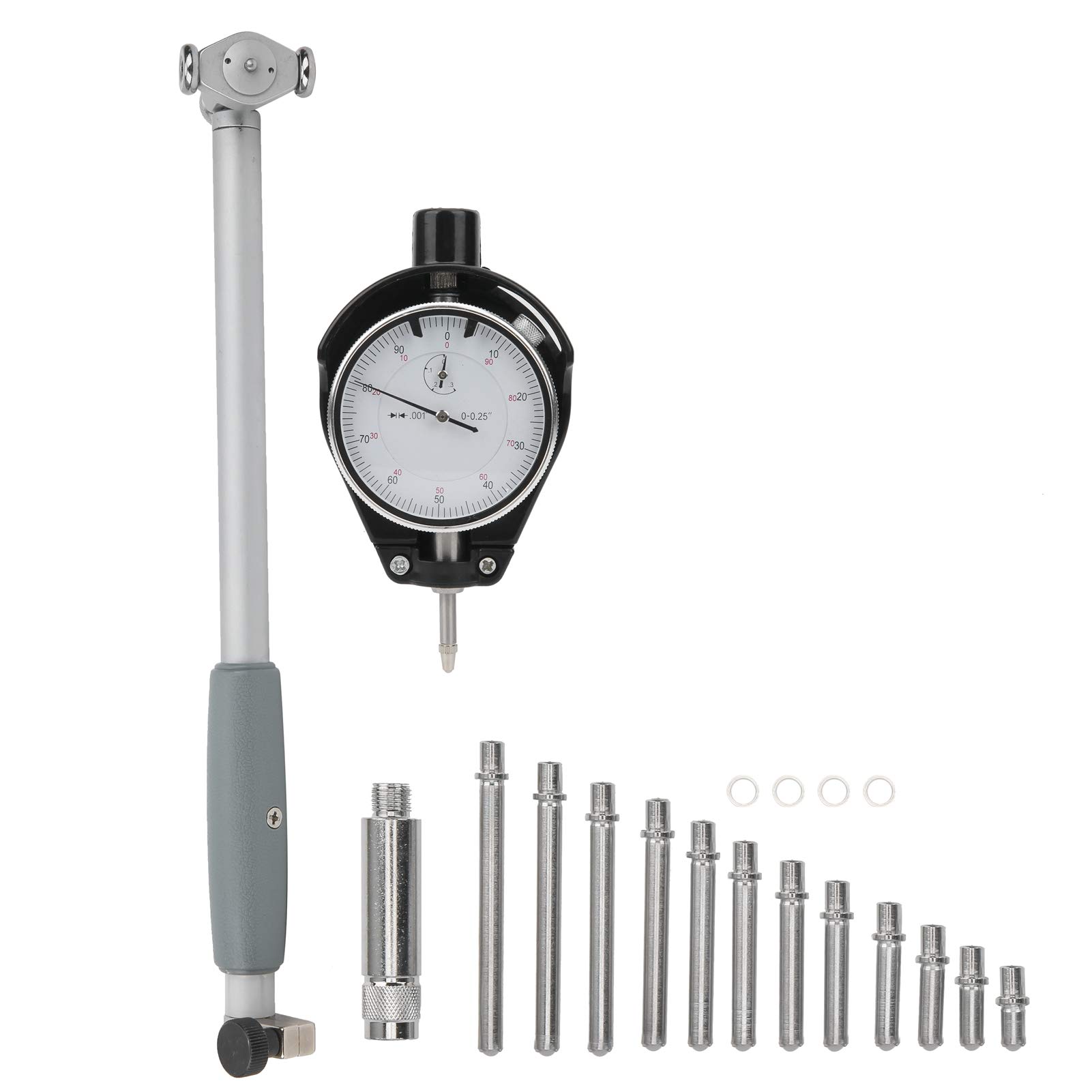 2-6in X 0.001in Hole Gauges Cylinder Measuring, Highstrength Tool Steel, Easy to Use, for Machining Processes, with Thick Stainless Steel Handle, Various Probes and