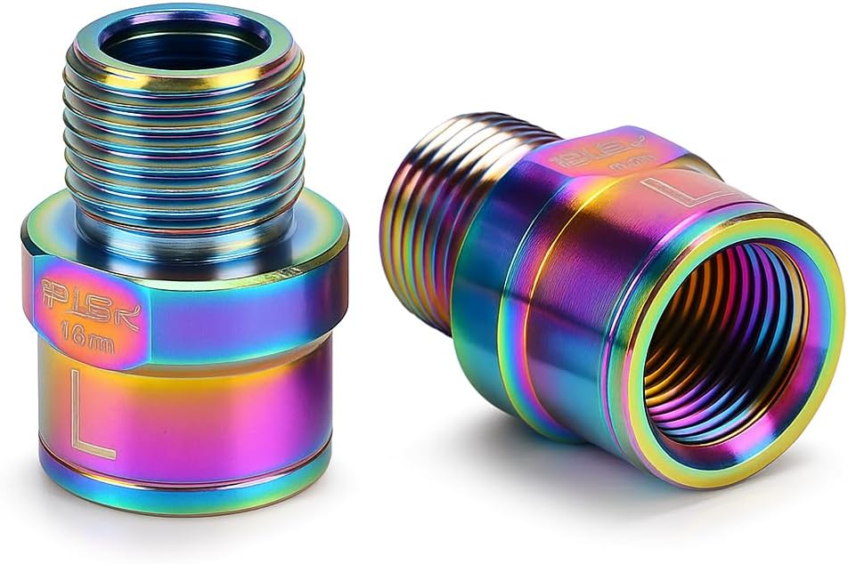 SUNGOOYUE 16mm Pedal Extender, Alloy Cycling Pedals Adapters Pedal Extension Shaft for Mountain Road Bike(Colorful)