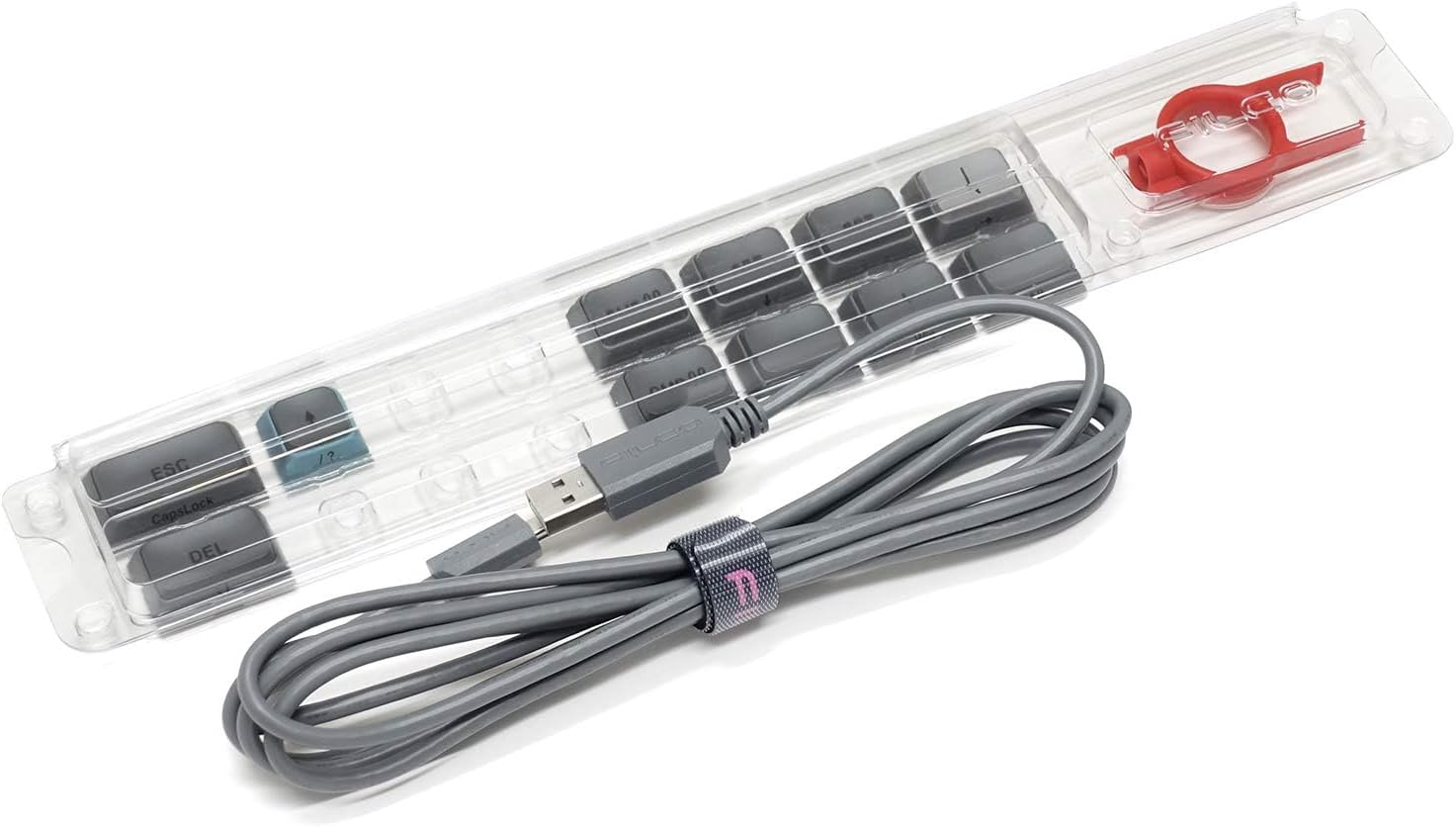Included Accessories: USB Cable, Keycap Puller, and Replacement Keycaps