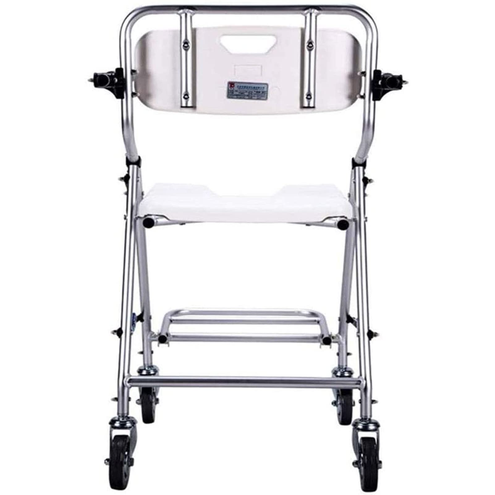 Commode Krzesło do kąpieli pod prysznic, składane krzesło prysznicowe z podłokietnikami i kółkami, wielofunkcyjne krzesło toaletowe, dla osób starszych, osób z urazami, do 175 kg