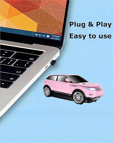 Miniatura 4 de Ratón inalámbrico lindo ratón rosa para coche, portátil compacto y divertido, divertido ratón USB femenino para computadora portátil, tableta,