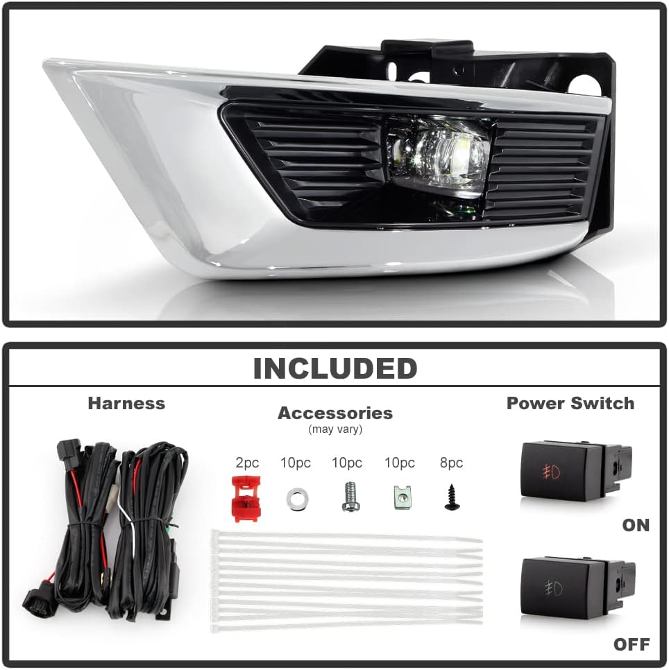 ACANII - For 2021 2022 2023 2024 Nissan Armada LED Bumper Fog Lights Driving Lamps w/Switch and Kits Pair Set Left+Right