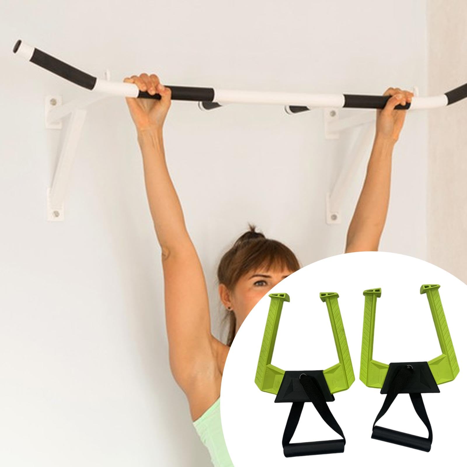 Barra de Portátil de 2 Piezas para Puerta con Mango Ergonómico, Agarre Antideslizante, Accesorio Multifuncional Profesional de Doble Mango.