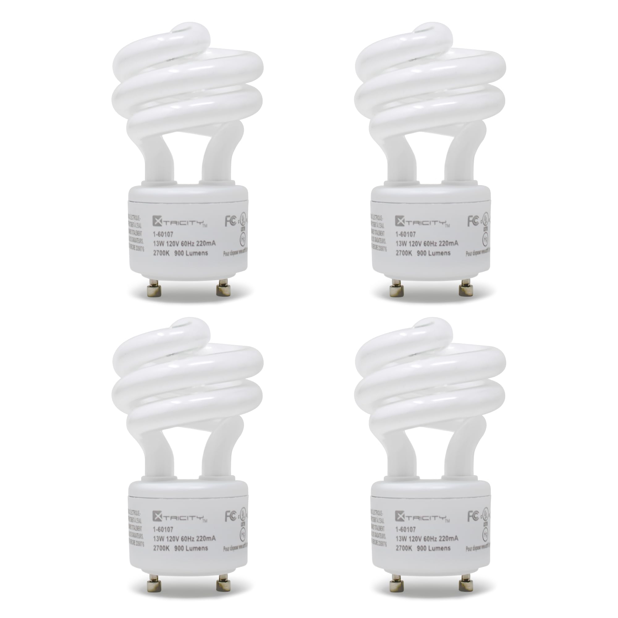 Feb☻ Xtricity Compact Fluorescent GU24 2 Prong Light Bulb Base, T2 Mini