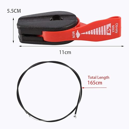 Miniatura 3 de Kit universal de cable de acelerador de cortacésped de 65 pulgadas con interruptor de control, manija de palanca para cortadoras de césped de