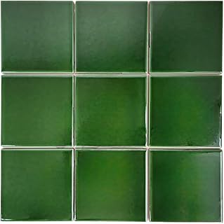 25 Green Bathroom Ideas Bringing Nature Indoors 93 Set of 9 Ceramic Tiles 3.94 x 3.94 Solid Color Versatile and Long-Lastin...