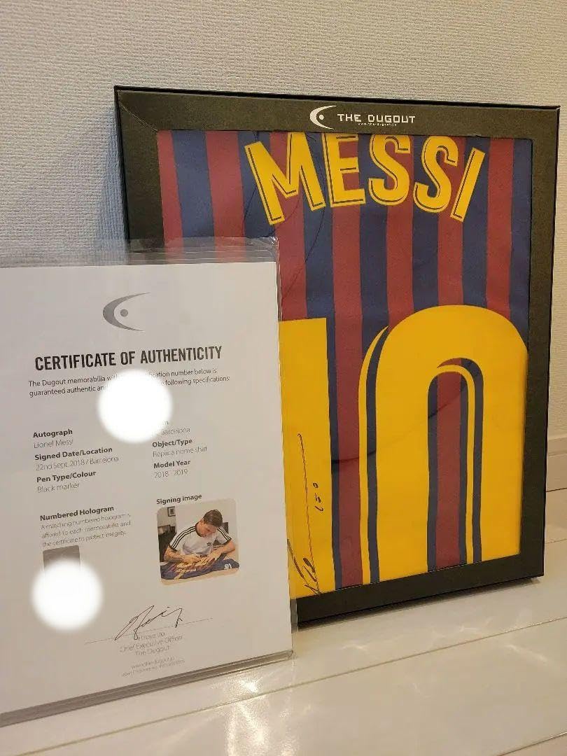 メッシ バルセロナ サイン ユニフォーム THE DUGOUT messi 正規 メッシ直筆サイン入りバルセロナ20/21ホームユニフォーム | THE