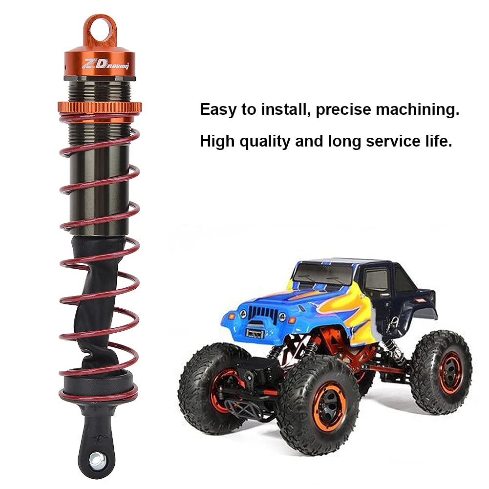Dilwe Amortiguador de Coche RC, Presión de Aceite Ajustable, Amortiguador Delantero y Trasero de Metal, Compatible con Coche RC 1/8 (Naranja)