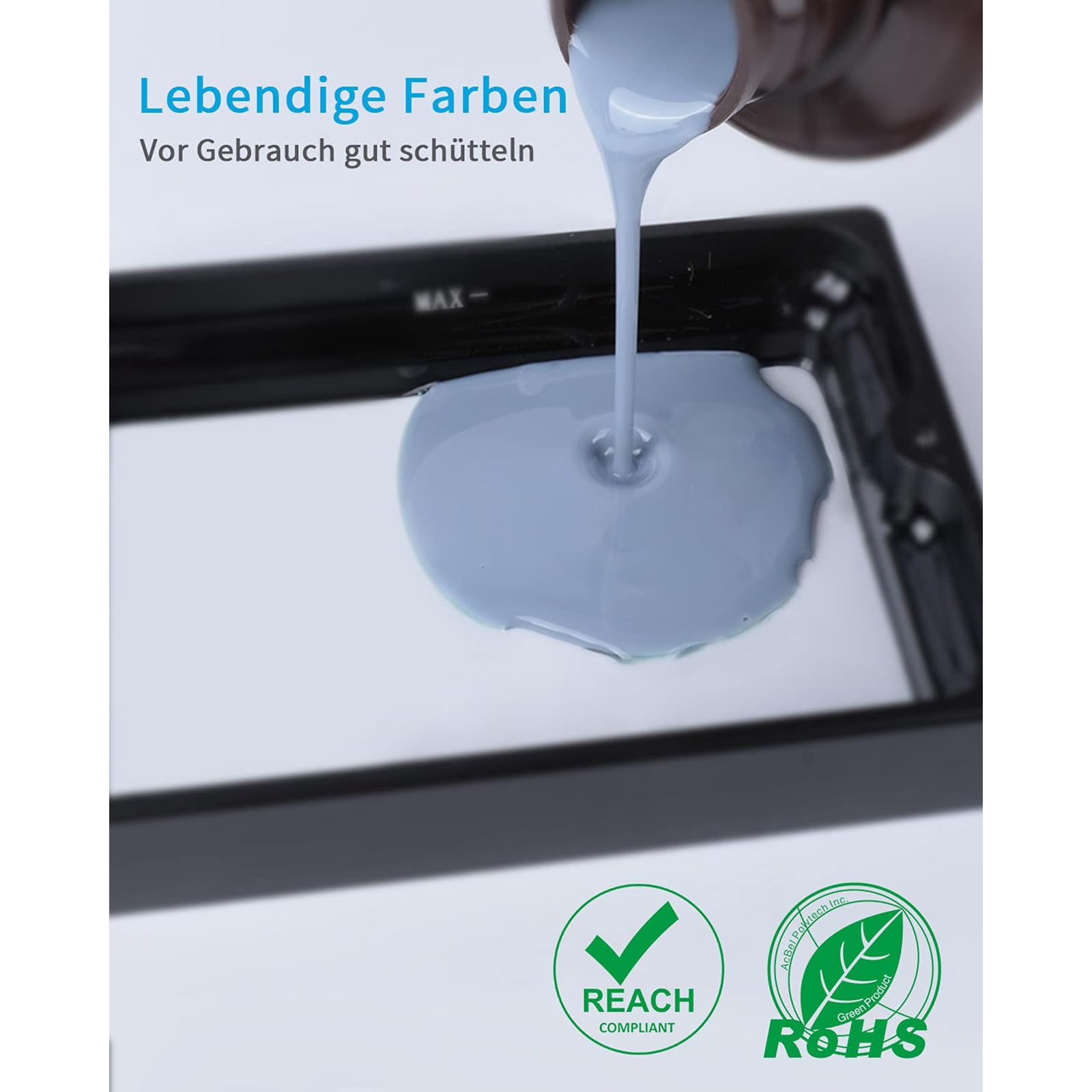 ELEGOO ABS-Like Resin 1000g Grau, 405nm Rapid LCD UV-härtendes Harz Photopolymerharz 3D Drucker Resin für LCD/DLP 3D Drucker
