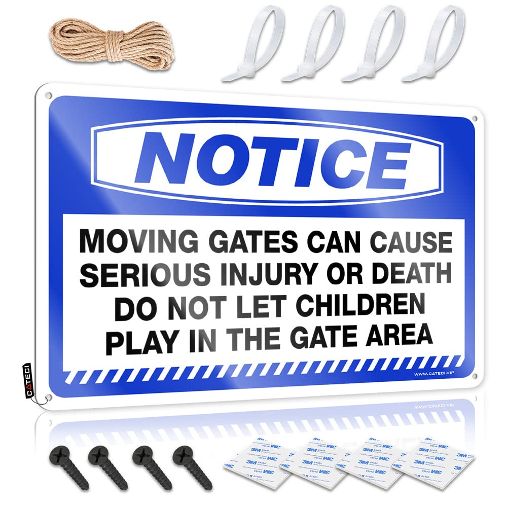 Mwfkkaddb One Color Wall Signs Notice Moving Gate Can Cause Serious Injury Tin Sign Funny Tin Sign Metal Signs For Bar(30X40cm)