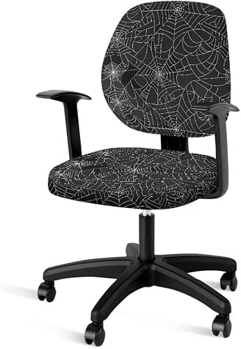 Jeiento Spider Web Office Chair Cover Stretch Back Chair Slipcovers
