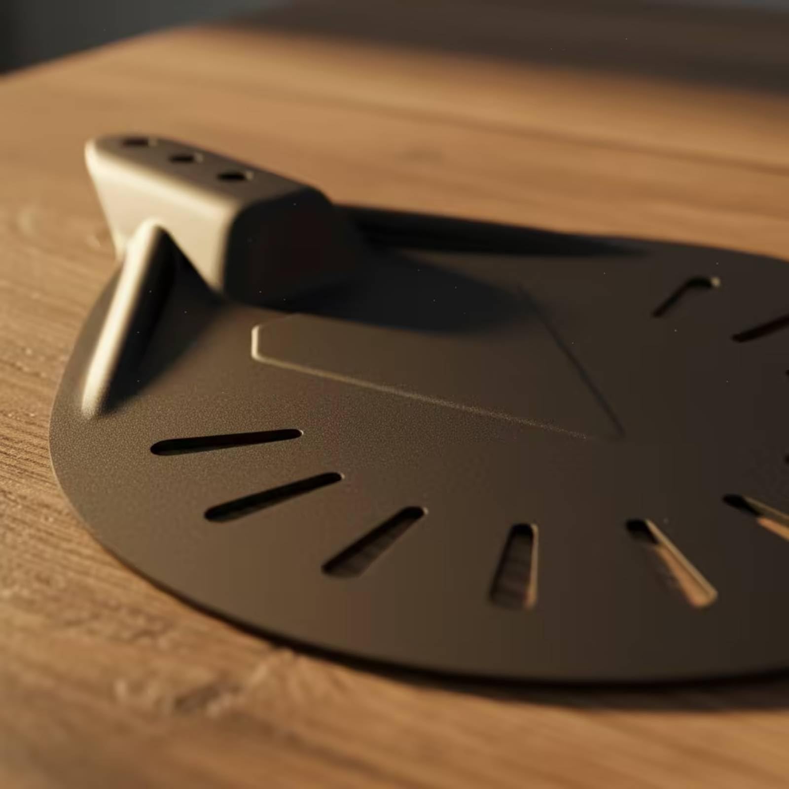Pala Pizza Perforada Metálica Utensilio Antiadherente para Cocina, Negro