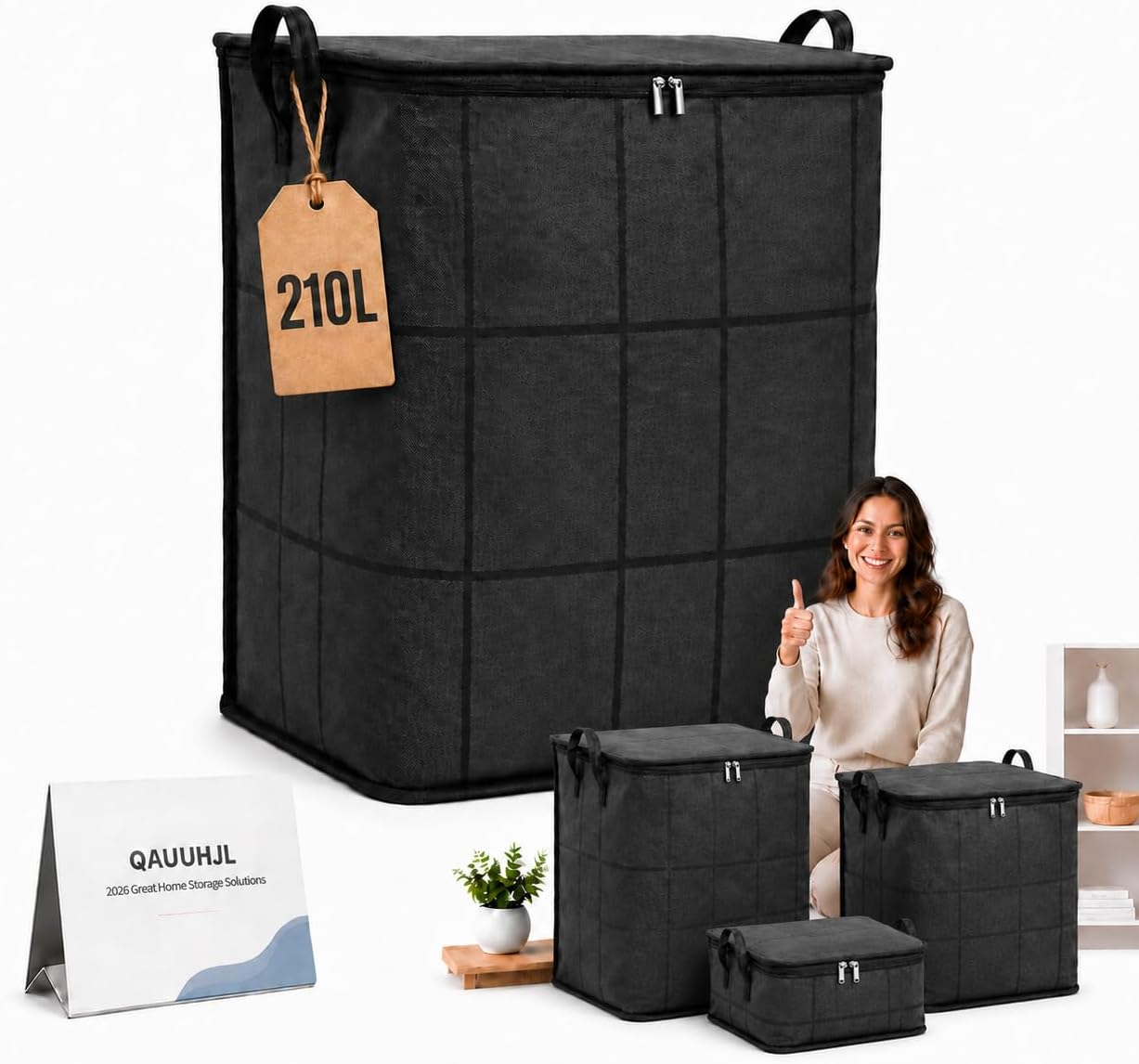 XXL Foldable Storage Bag with Reinforced Handles Portable Moving