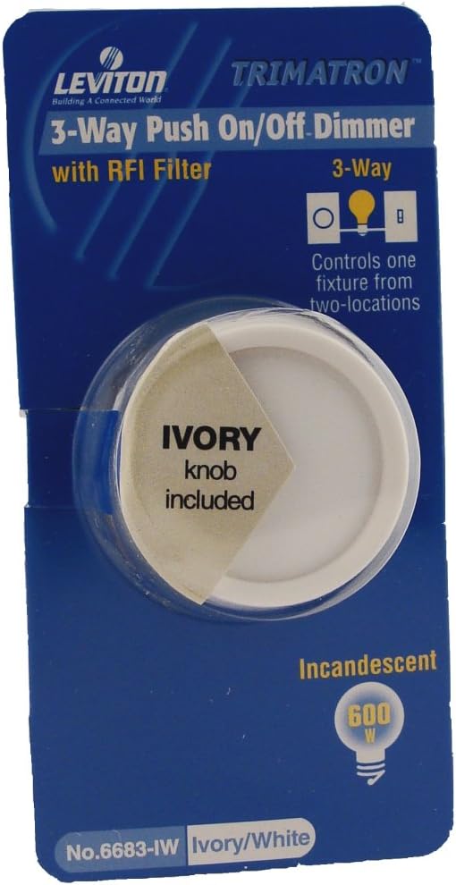 Leviton 6683IW Trimatron C40066830Iw Rotary Dimmer with Rfi Dual