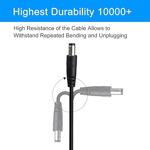 Miniatura 4 de Cargador de cable de fuente de alimentación de 12 V 1 A, CA a CC 0.083 in x 0.217 in, enchufe de pared de fuente de alimentación de 12 V, cargador