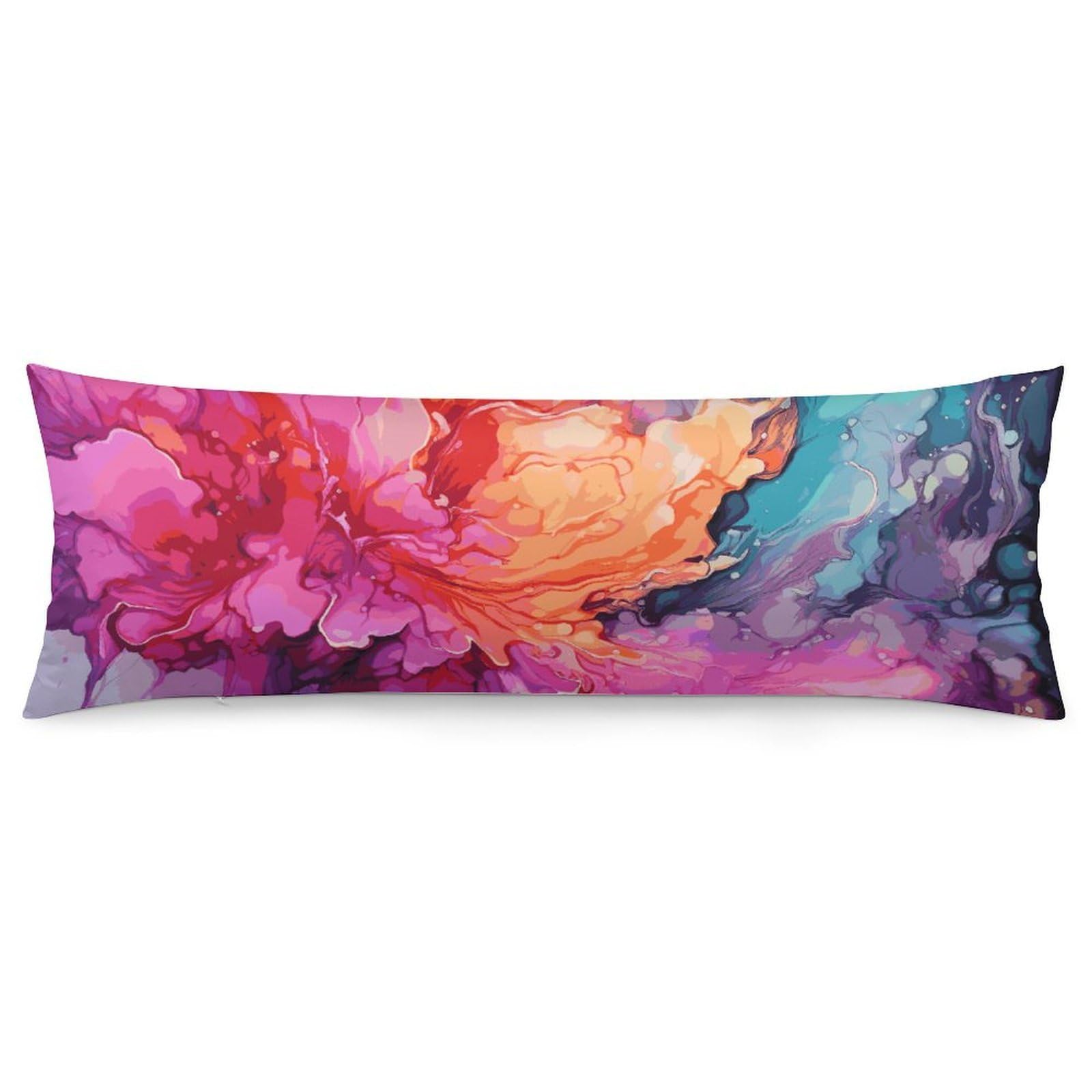 2 Pack Pillow Cases for Hair and Skin, Soft Breathable Pillow Case Covers with Hidden Zipper, Colorful Watercolor Painting Pillowcase 20"x54" Pillow Covers for Sleeping Gift