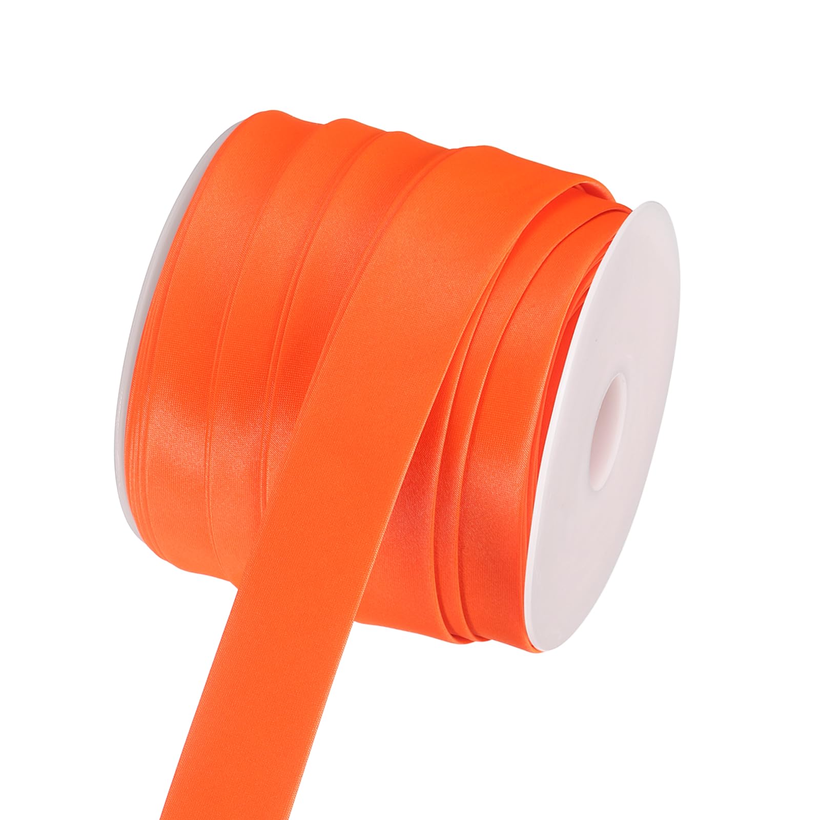 sourcing map Double Fold Bias Tape for Sewing, 1 Inch(2.5cm) x 25 Yards Satin Bias Binding Tape Continuous Bulk for Quilting Binding Seaming Hemming Fabric Piping DIY Craft, Orange Red — image 1