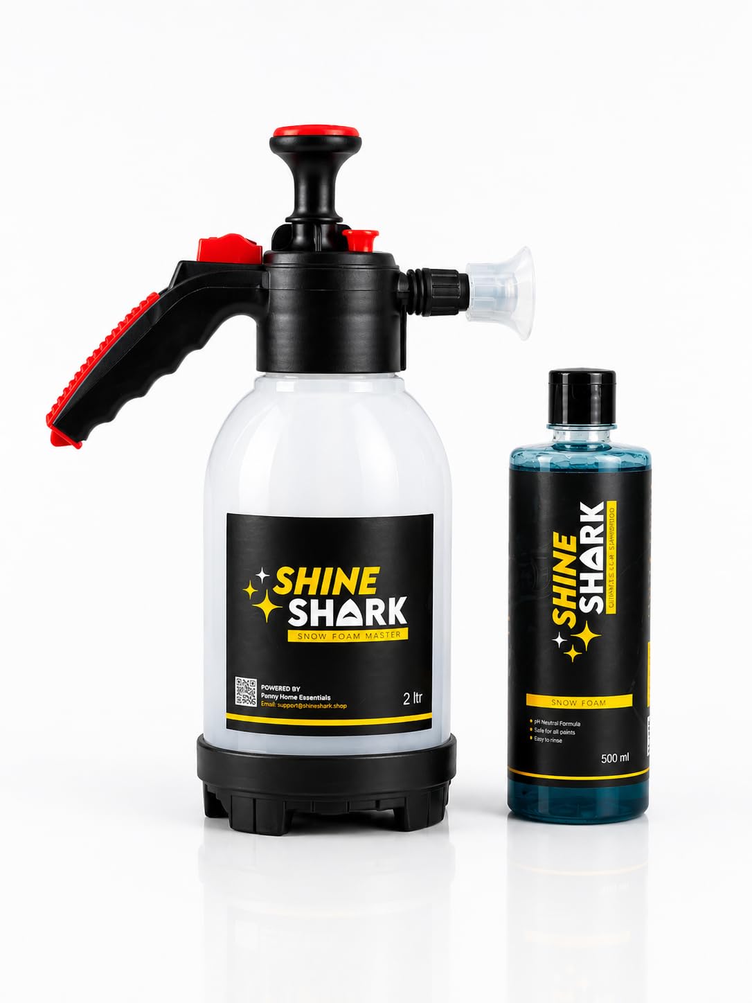 Snow Foam Master Combo – 2L Pump Sprayer + 500ml Snow Foam Shampoo | High Pressure & Thick Foaming | Wax Added & pH Balanced | Scratch-Free Car Wash Kit for Bikes & Cars | SHINESHARK-image-42