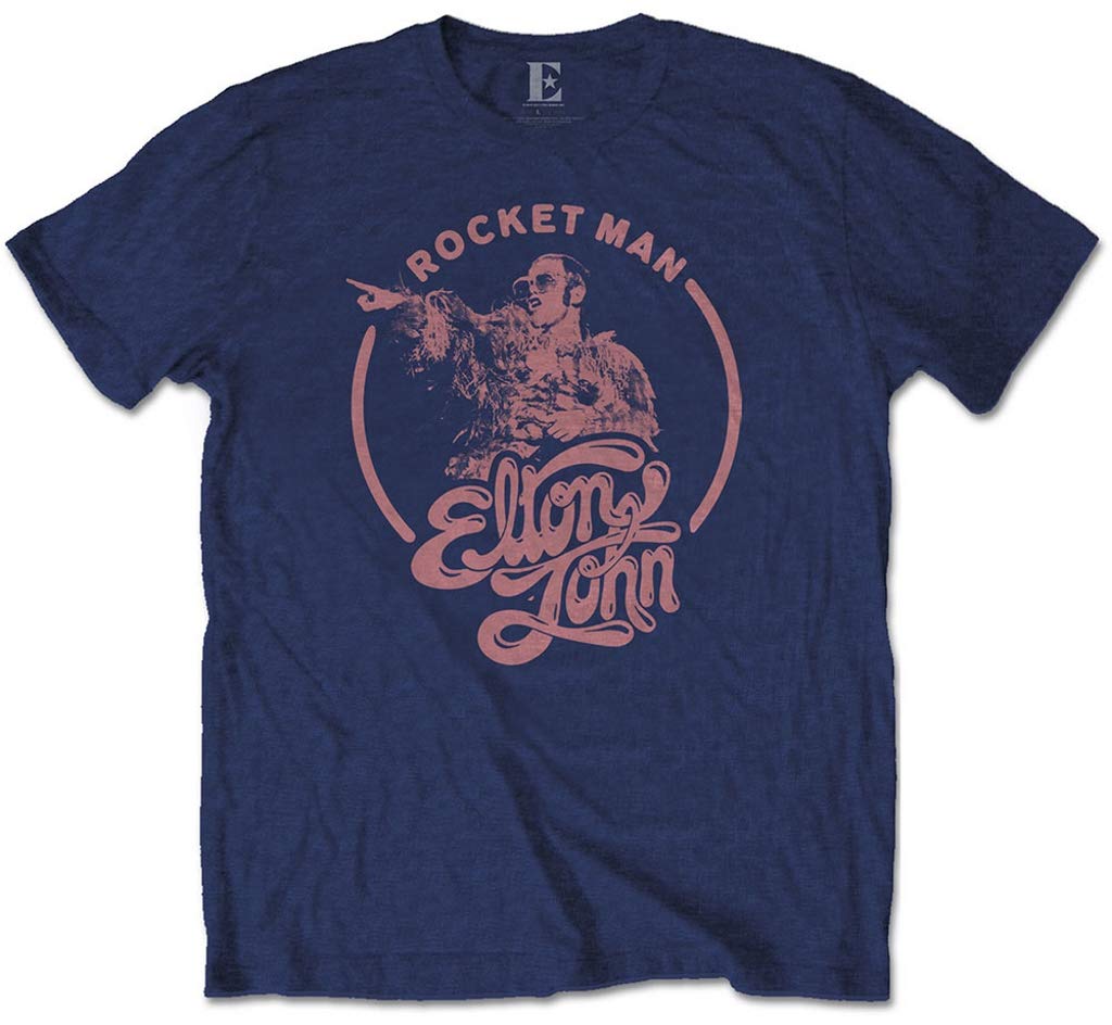 LupstyElton John 'Rocketman Circle Point' (Navy Blue) T-Shirt (Medium)