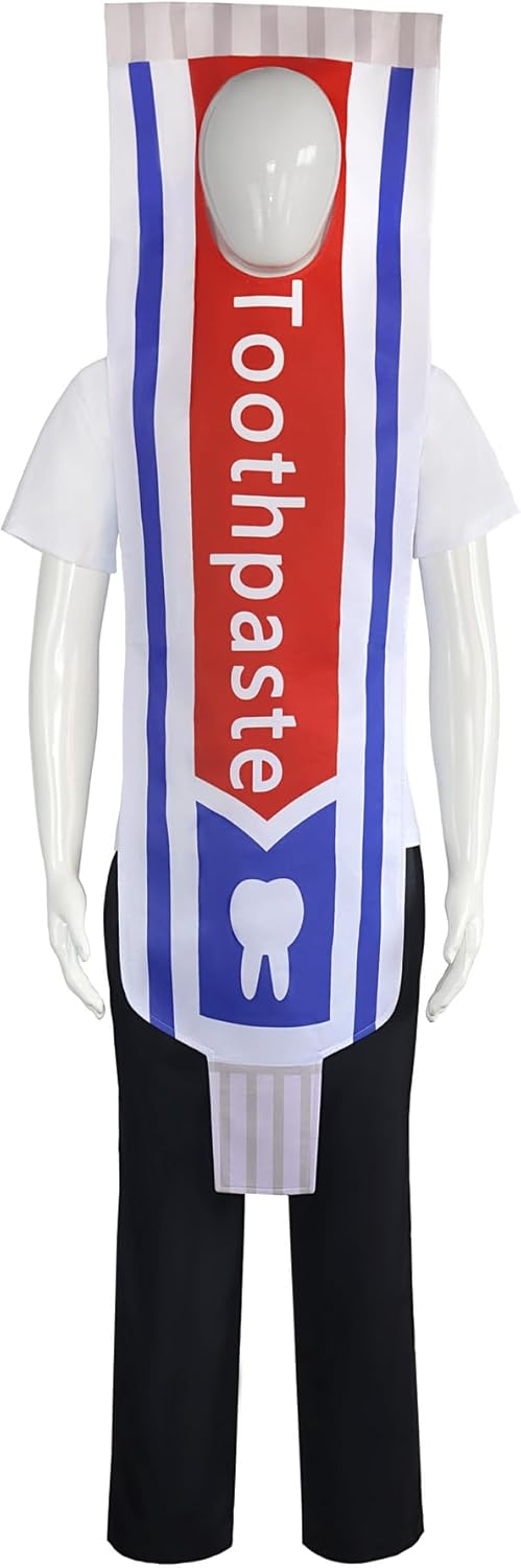 Halloween Couple Costume for Adult, Toothbrush Toothpaste Tube Cosplay Costume, Halloween Funny Outfit Party Dress Up - Image 2