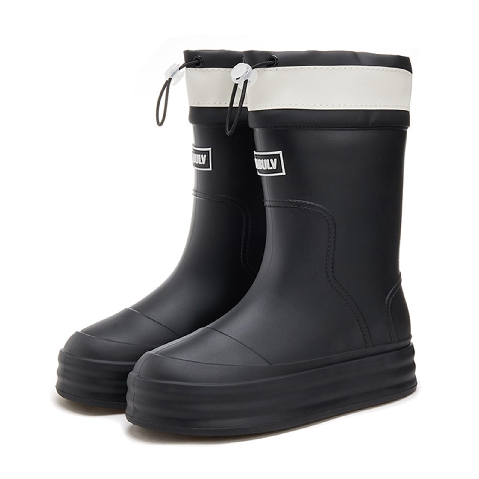 Zapatos de lluvia para mujer forrados con caña acolchada para mayor comodidad, suela gruesa antideslizante, versátil, para usar en casa o botas de trabajo en la cocina