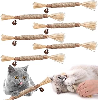 TUIBEIDAMAI matatabi cat toy, 6 pieces catnip sticks, cat dental care sticks, cat sticks wood, catnip sticks for grinding teeth, for cats to play, bite, chew product image