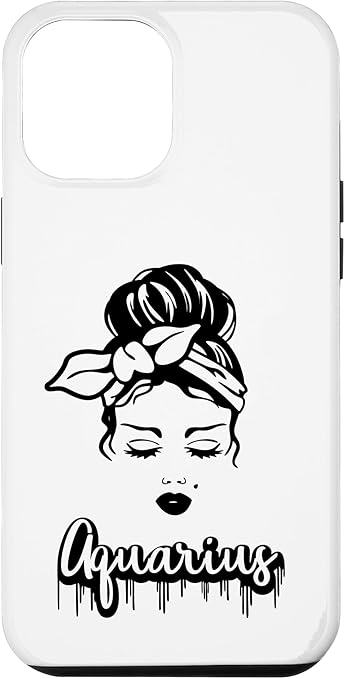 Aquarius Zodiac Sign Messy Hair Girl Retro Vintage Birthday Case for iPhone 12 Pro Max