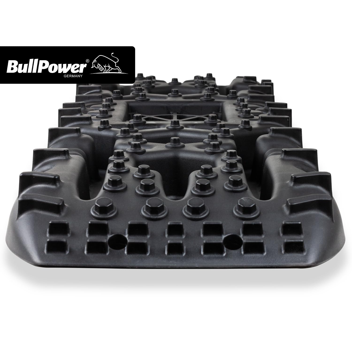 BullPower Offroad-Sandbleche Kunststoff-Anfahrhilfen Schlamm Sand Schnee Recovery Board 10T Reifenleiter Traktionsmatte Gripmatte PKW LKW SUV Geländewagen 10.000 kg mit Aufbewahrungstasche (schwarz)