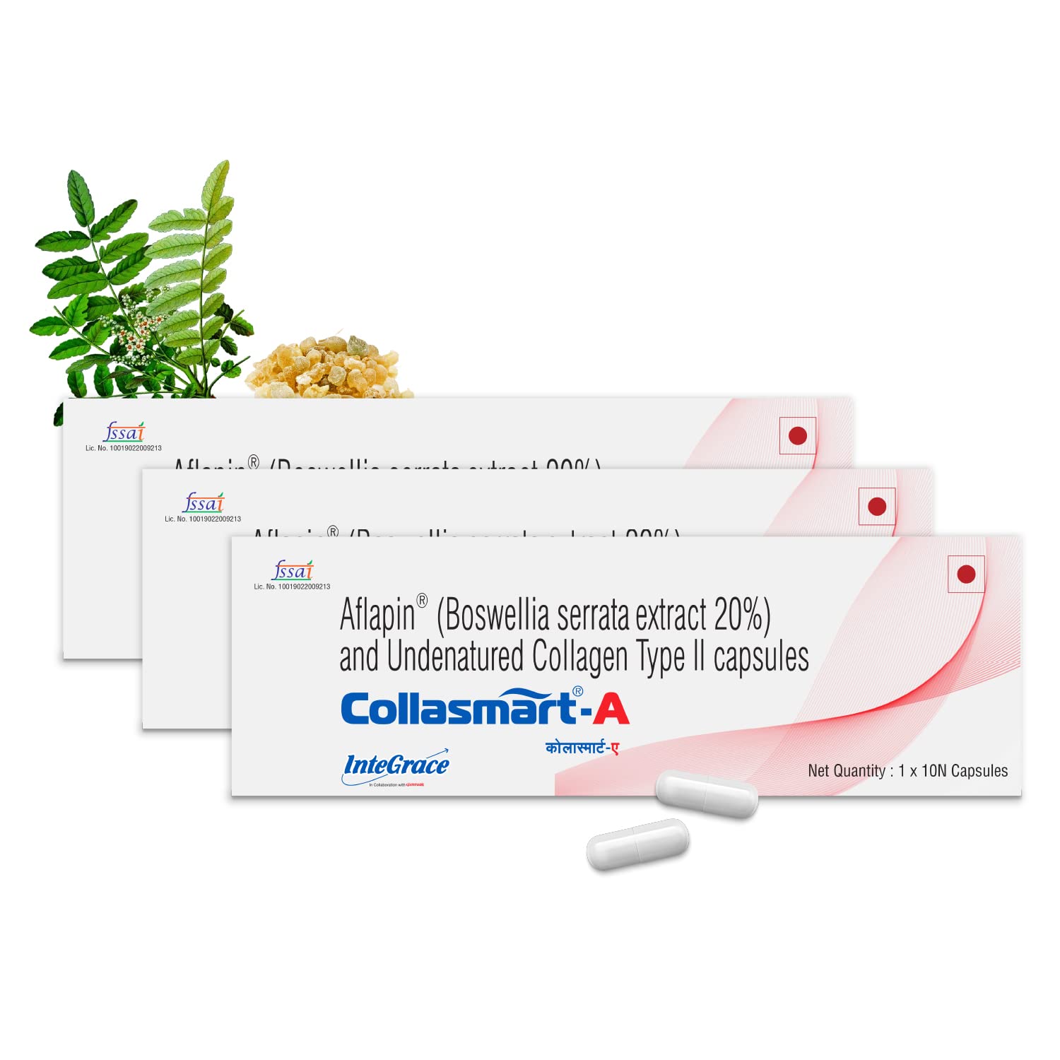 UC-II Undenatured Type 2 Collagen with Plant Extract - Aflapin (Boswellia Serrata)|30 Mini Capsules (Pack of 3) | 20mg Advanced Health Supplement for Men and Women, 20 grams