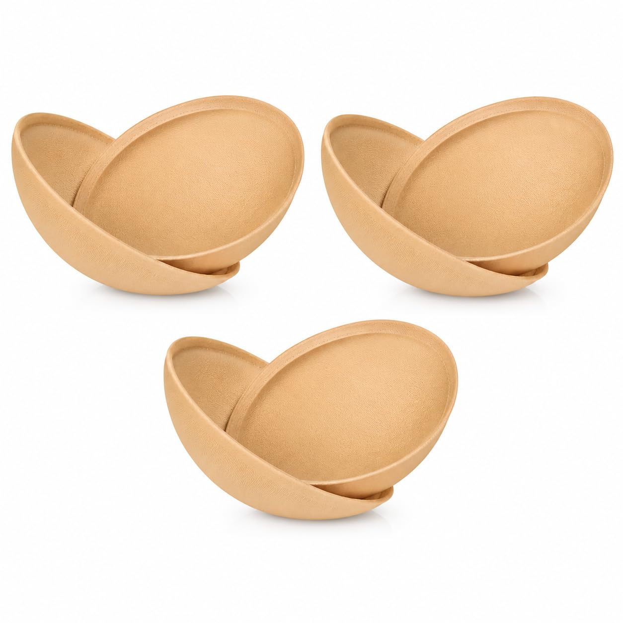 Women Round Cotton Bra Pads/Blouse Cups for Bra, Kurti & Dresses | Soft Stitchable & Removable Bra Cups | Reusable Chest Pads for Women (3 Pairs, Beige)-image-10