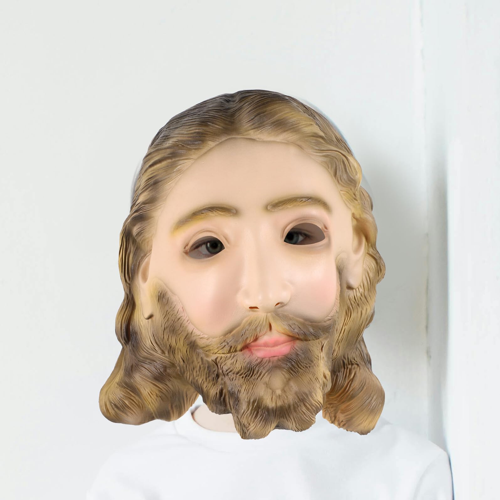 Gatuida Máscara de Jesús de Látex Transpirable Máscara Decorativa para Fiesta y Cosplay Antifaz Navideño para Fotos y Festivales Accesorio Ligero y Detallado para Actuaciones