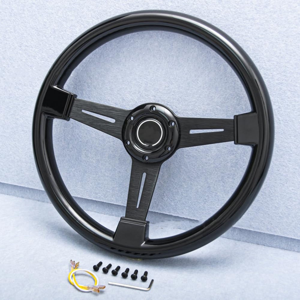 Volante da Corsa Universale,Volante Sportivo Strumenti di modifica del volante sportivo a sgancio rapido concavo da 14 pollici e 340 mm personalizzati