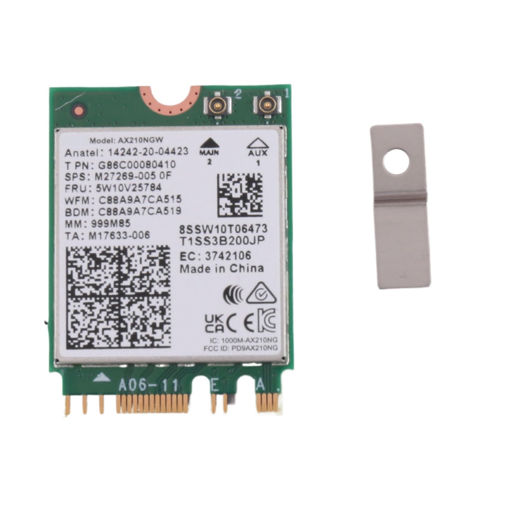 Wi-Fi 6E AX210 Wireless Card 2400Mbps Bluetooth 5.2 Desktop Kit 802.11Ax 2.4G/5Ghz/6Ghz AX210NGW,with 10DBi Antenna — view 4