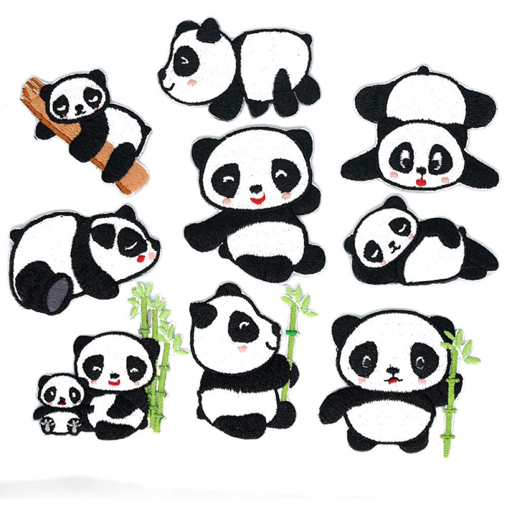 Patch de broderie pour vêtements enfants panda : écusson thermocollant jeans et applique couture