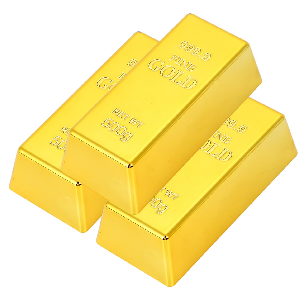 Amazon.co.jp: [Queen-b] 金塊 レプリカ 3個セット ゴールド 金の延べ