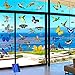 Fenstersticker Vögeln, Fensterbilder Anti-Kollision, Fensteraufkleber Schmetterlinge,Fenster Abziehbilder Statisch Selbstklebend, 49 Pcs Groß Größe Vogelschutz Aufkleber für Wintergärten, mit 1 Rakel
