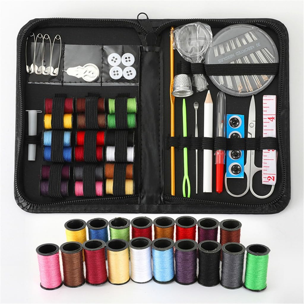 Kit de Costura para el hogar, Caja de Costura Multifuncional de 77 Piezas, Aguja de Coser, Bolsa de Costura, Suministros de Viaje